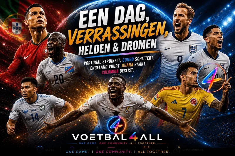 Portugal opent WK-dag, Congo verrast met gelijkspel